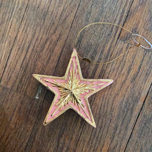 Vintage etoile wooden hand painted star