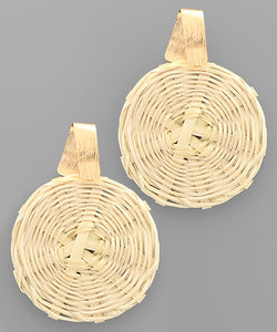 Bamboo Disk Earrings