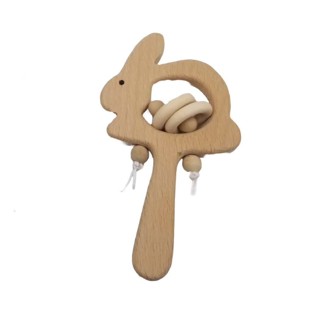 Bunny Baby Wooden Rattle